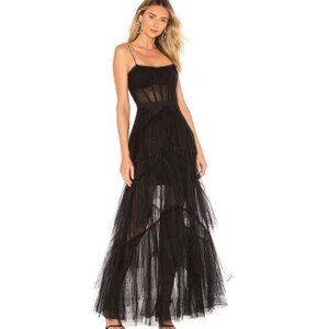 BCBGMAXAZRIA Corset Tulle Gown Black Sz 8